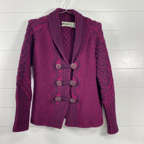 Aran Crafts Sweater Womens XL Wool Cardigan Ireland Cable Knit Irish Pullover - Picture 1 of 9